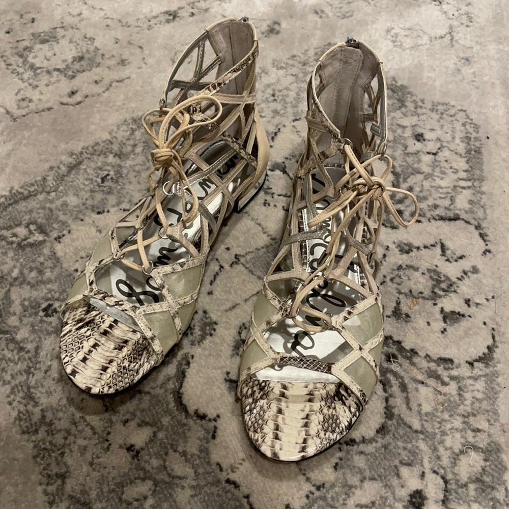 Sam Edelman gladiator snakeskin sandals, size 9.5